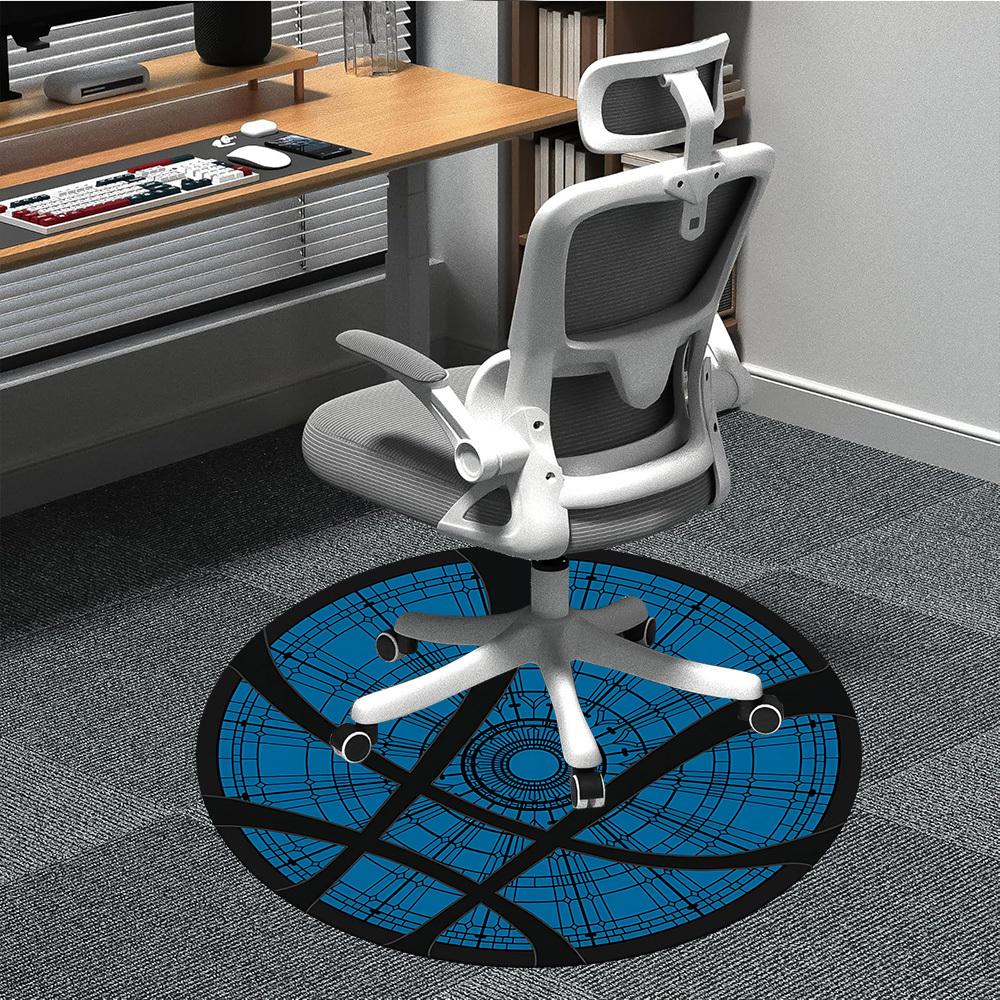 

1pc Stained Glass Dome Chair Carpet for Office Non-Slip Mat for Office - Decorative Floor Mat yy251030274 80cm by 80cm