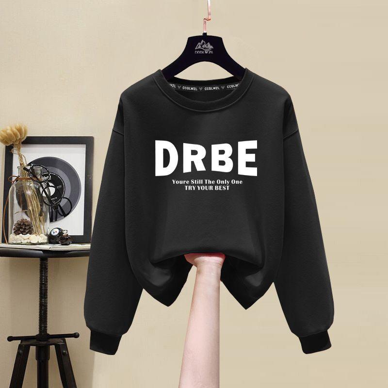 Футболки с длинным рукавом на четыре сезона плюшевые и неплюшевые свободные свитера женские куртки-пуловеры топы с круглым вырезом XXXXL 1730₽