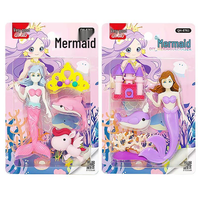 Adorable Cartoon Mini Eraser Set for Students – Perfect Back-to-School Gift