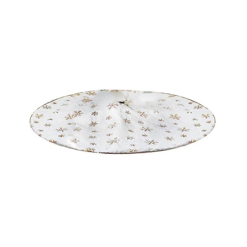 90cm Christmas Trees Skirt Faux Fur Carpet Snowflake White Plush Mat For Home Xmas Tree New Year Decor Apron Ornament