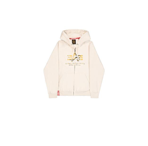 Толстовка с капюшоном Alpha Industries Basic Puff Print Camo Zip Hoodie EU L