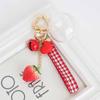 Simulation Fruit Interior Accessories Strawberry Keychain Bell KeyRing Keyrings Jewelry Gift