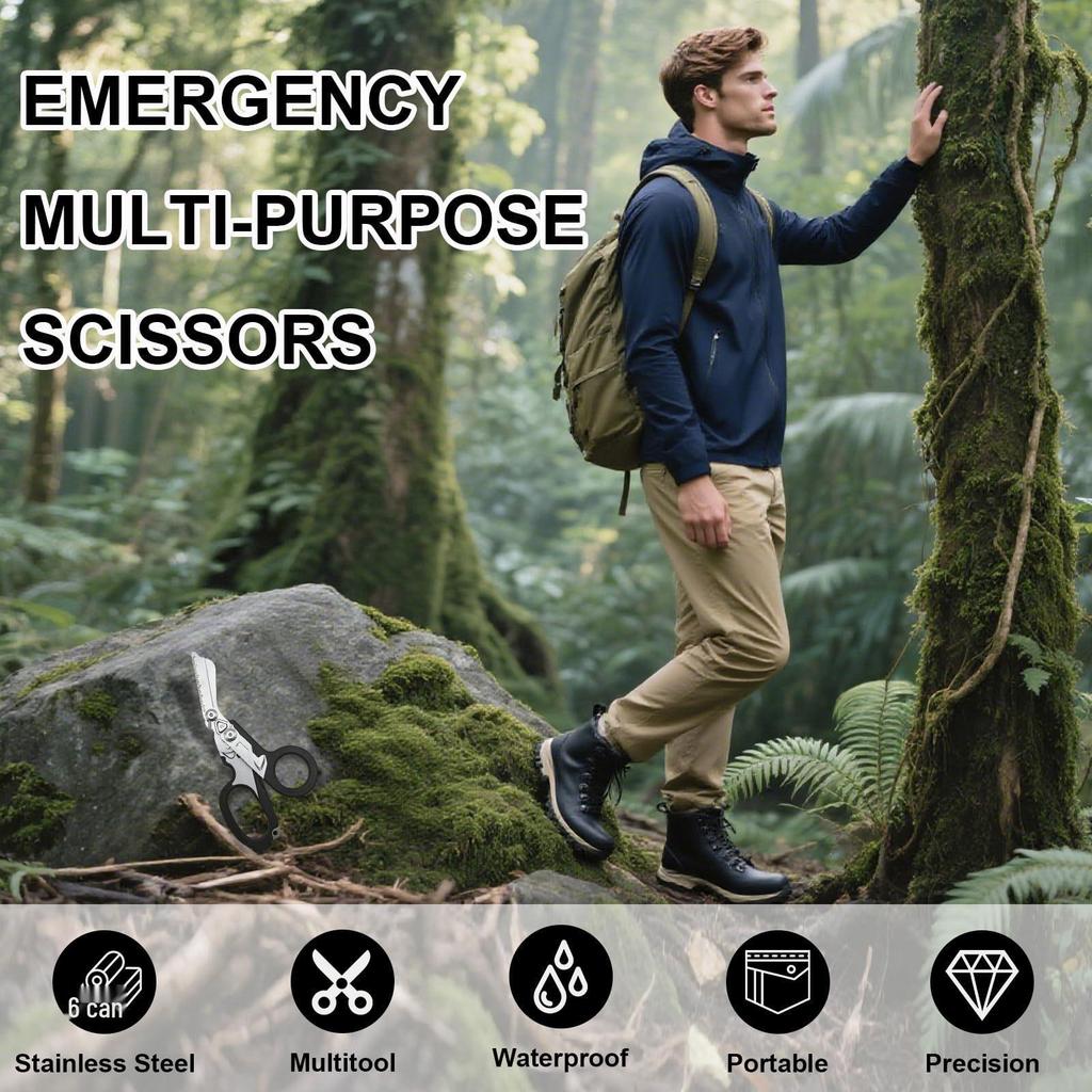 Neutral Multi-functional Foldable Scissors for First Aid & Outdoor Use