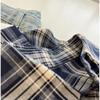 Japanese Vintage Plaid Shirt Spring Thin Women's Long Sleeved Blouse Casual Simple Lapel Blusas Korean Version Loose Fitting Top