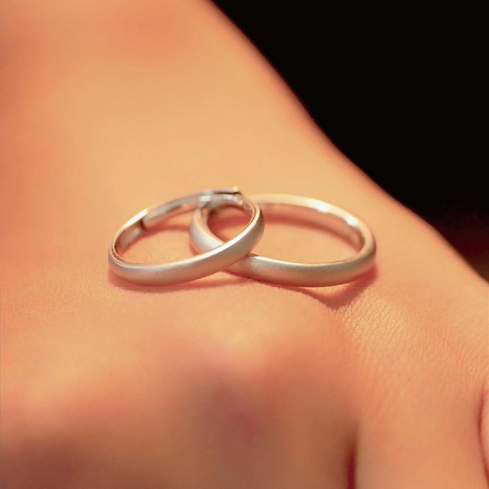 Free Size 925 Couple Sterling Hypoallergenic To Day Gift [Rockyu] Pairing, Ring, Silver, Men's, Women's, Pairing, Simple, Silver, Metals, Valentine's