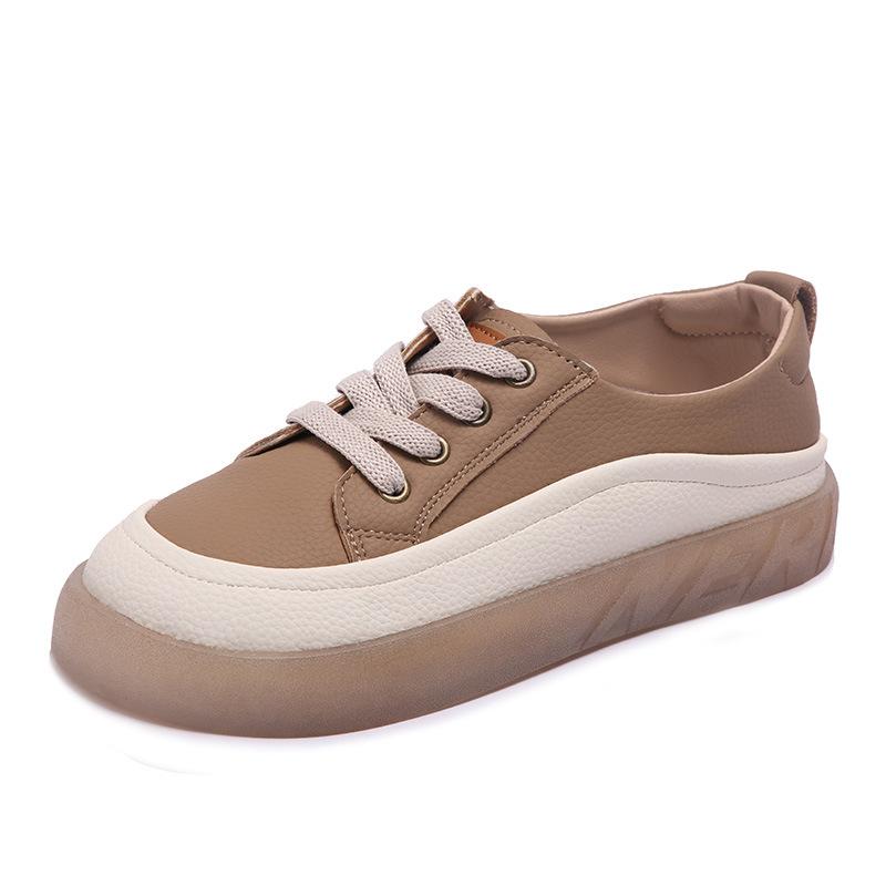 

Европейская и американская повседневная женская обувь, новинка осени 2024 года, цветная обувь из мягкой ткани с толстой подошвой, вулканизированная обувь на платформе Traf 40 коричневый