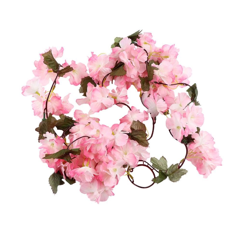 DIY Artificial Garland Sakura Wedding Party Supplies Arch Layout Decoration Home Decoration Flower Vines Cherry Blossoms