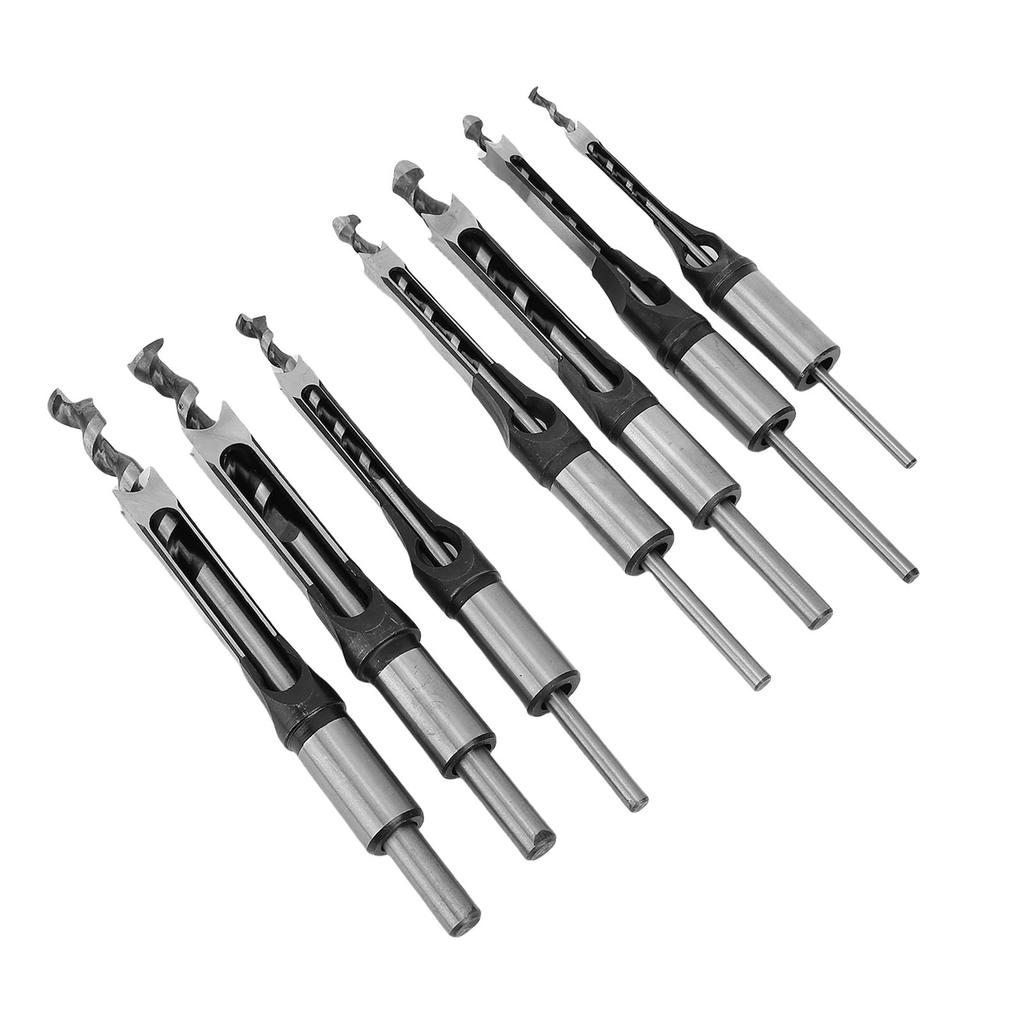 7PCS Square Hole Mortising Drill Bits Woodworking Square Hole Saw Bit Set 1 4 5 16 3 8 7 16 1 2 9 16 5 8 Inch