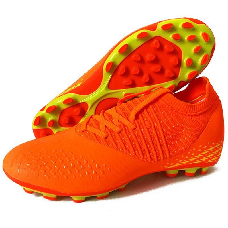

2025 seamless fly-woven football shoes men s low-top broken nails artificial turf long nails adult youth training shoes 37
