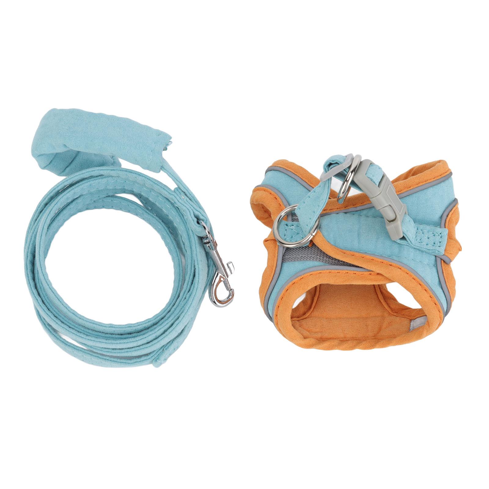 

Шлейка-жилет для кошек и поводок, с цветовыми блоками, светоотражающая, регулируемая, защищенная от побега, жилет-шлейка для котят для прогулок на улице XL