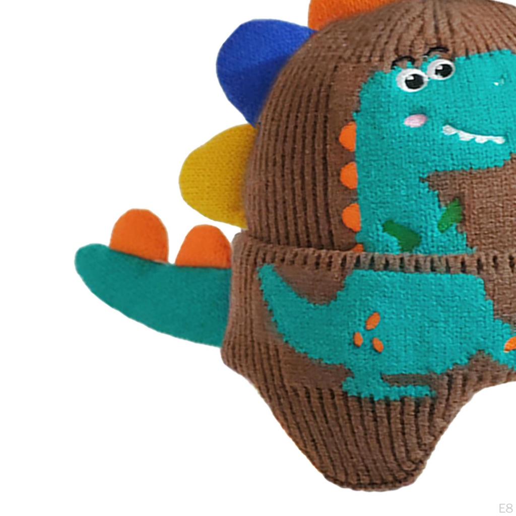 Dinosaur Ear Knitted Hat Beanie Comfortable Windproof Cold Cap Knit for Toddlers Kids