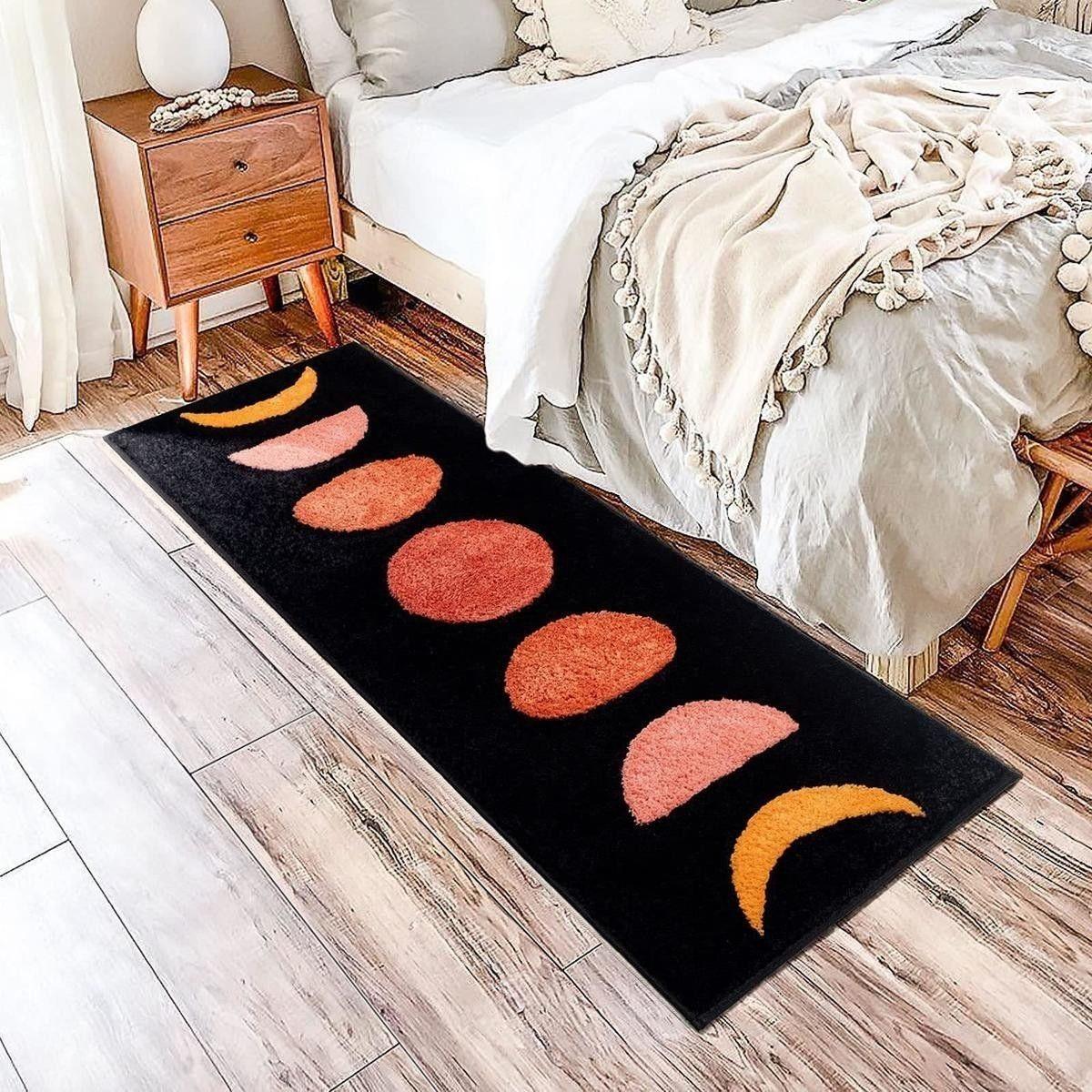 

Ковер для спальни, охлаждающий прикроватный ковер с длинной полосой, износостойкий, устойчивый к грязи, противоскользящий, имитация напольного коврика 40 * 120cm
