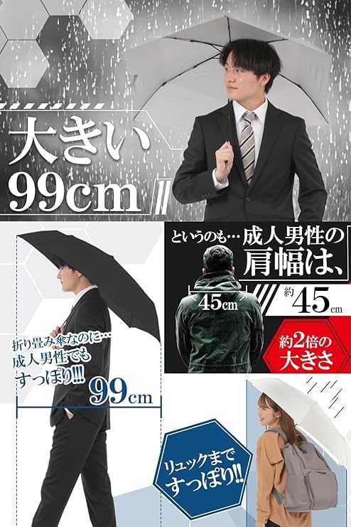 Comfox Regenschirm zum Falten, Marineblau