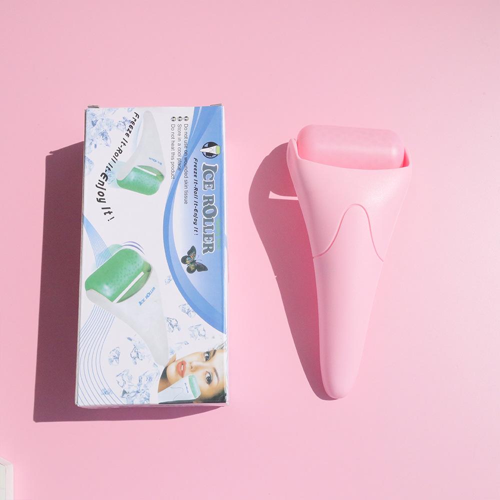 Pink Silent Ice Facial Massage Roller - Cold Compress and Lifting Tool