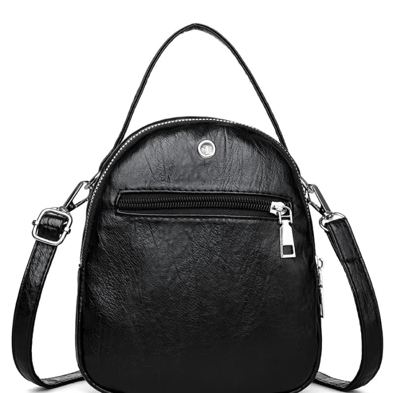 Versatile soft leather portable shoulder messenger bag change bag