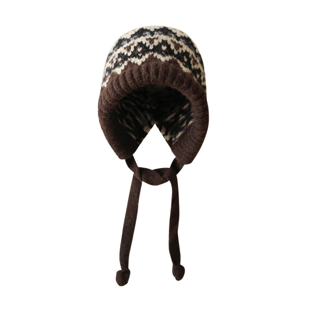 Ear Protection Jacquard Knitting Hat Wind-Resistant Beanies Cap Fashion Pullover Bonnets