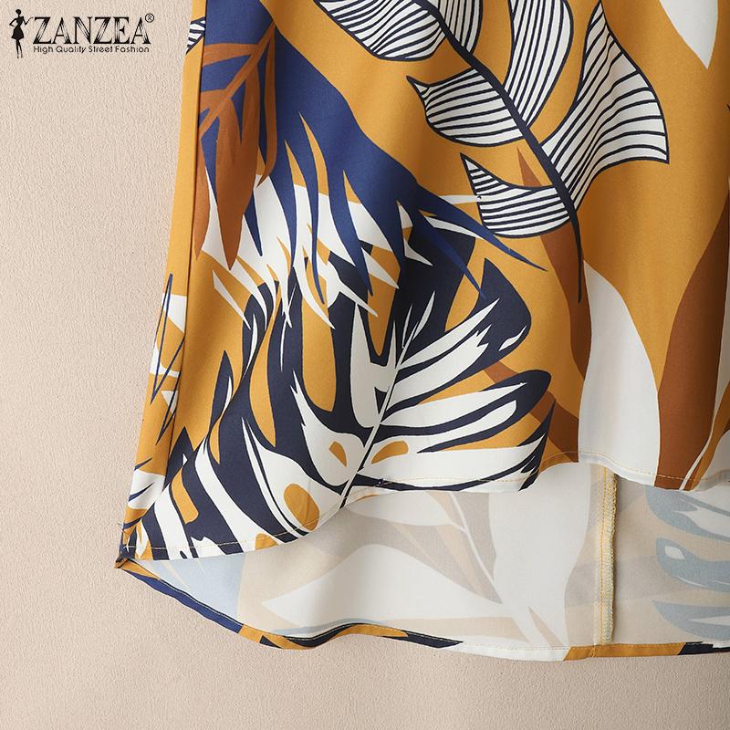 ZANZEA Women Print Tank Tops and Shorts Summer Two Piece Suit Sets