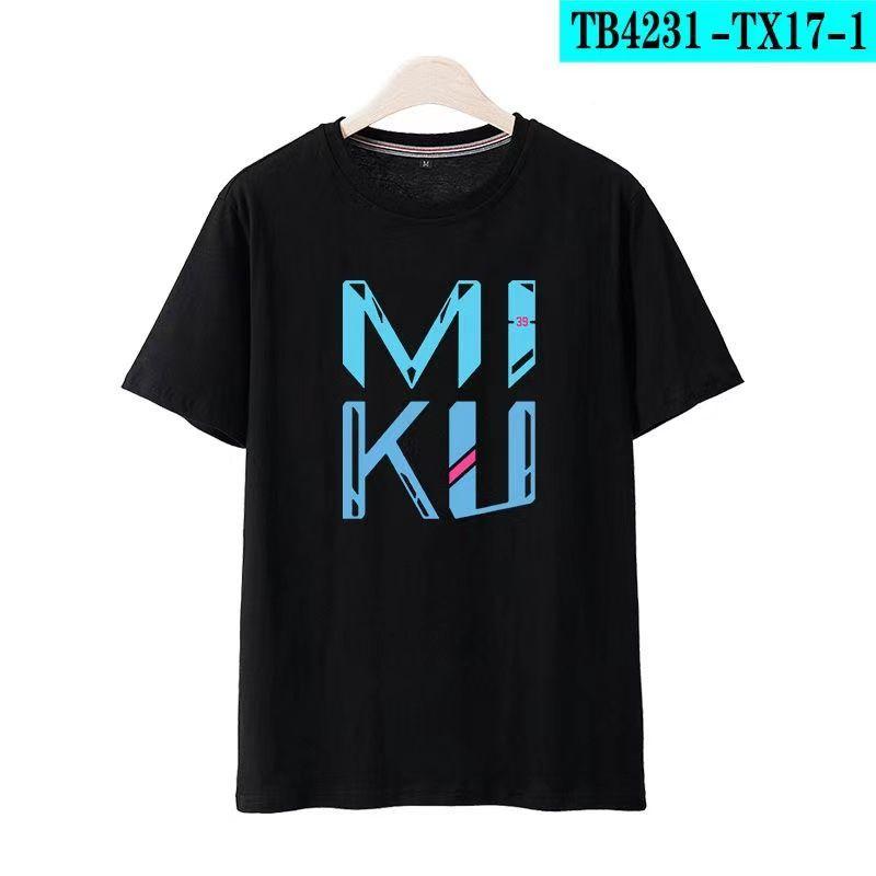 Hatsune Miku Style Merchandise Clothing Anime Short-sleeve T-shirt, Two-dimensional Cosplay Apparel for Men