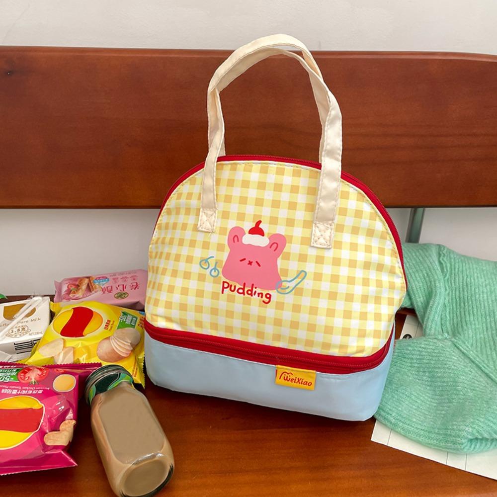 Portable Children's Lunch Handbag Waterproof Oil Proof Insulated Aluminum Foil Bag Large Capacity Cartoon Pattern Picnic Bag