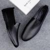 Fashion Men's Leather Shoes 2025 Spring Autumn Fashion Slip On Breathable Casual Shoes Lightweight Comfortable Non Slip Soft Sole Flats