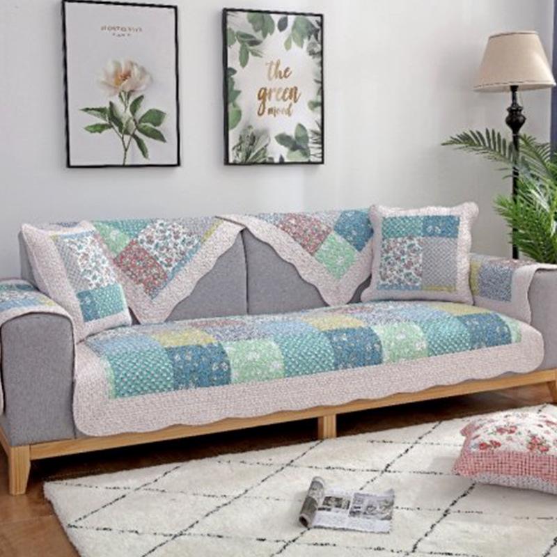 Universal Twill Washed Cotton Curved Edge Sofa Cushion In All Seasons, Machine Washable Non-Slip Fashionable Sofa Cushion Sofa Cover