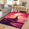 Beautiful Red Sunset Maiden Print Carpet Living Room Bedroom Decor Non-slip Parlor Floor Mat Surface Smooth Carpet Birthday Gift