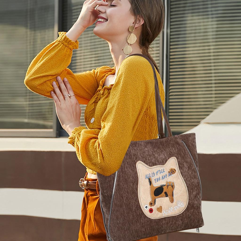 Multifunctional Cute Cartoon Backpack Women's Large Capacity Commuter Shoulder Bag College Wind Tote Bag