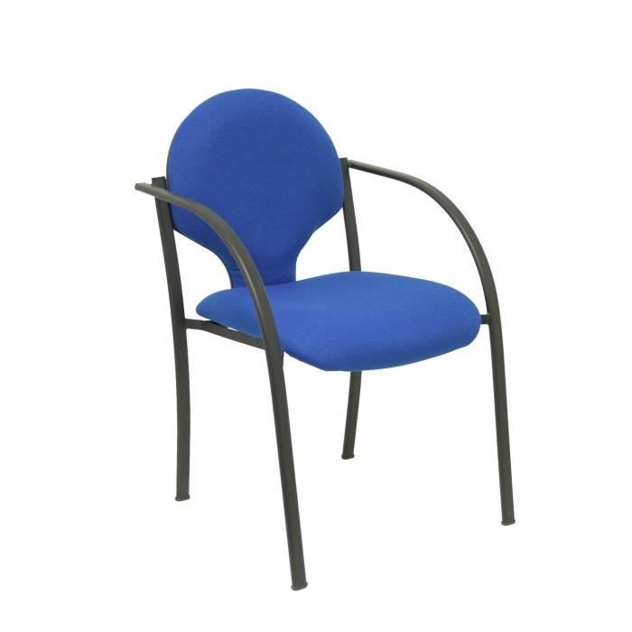 Chaises ergonomiques Hellin - PIQUERAS Y CRESPO - Pack de 2 - Accoudoirs fixes - Tissu bleu BALI