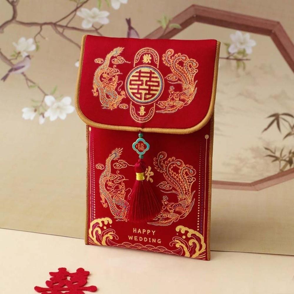 Brocade Cloth Tassel Brocade Red Envelope New Year Money Bag  Chinese Wedding