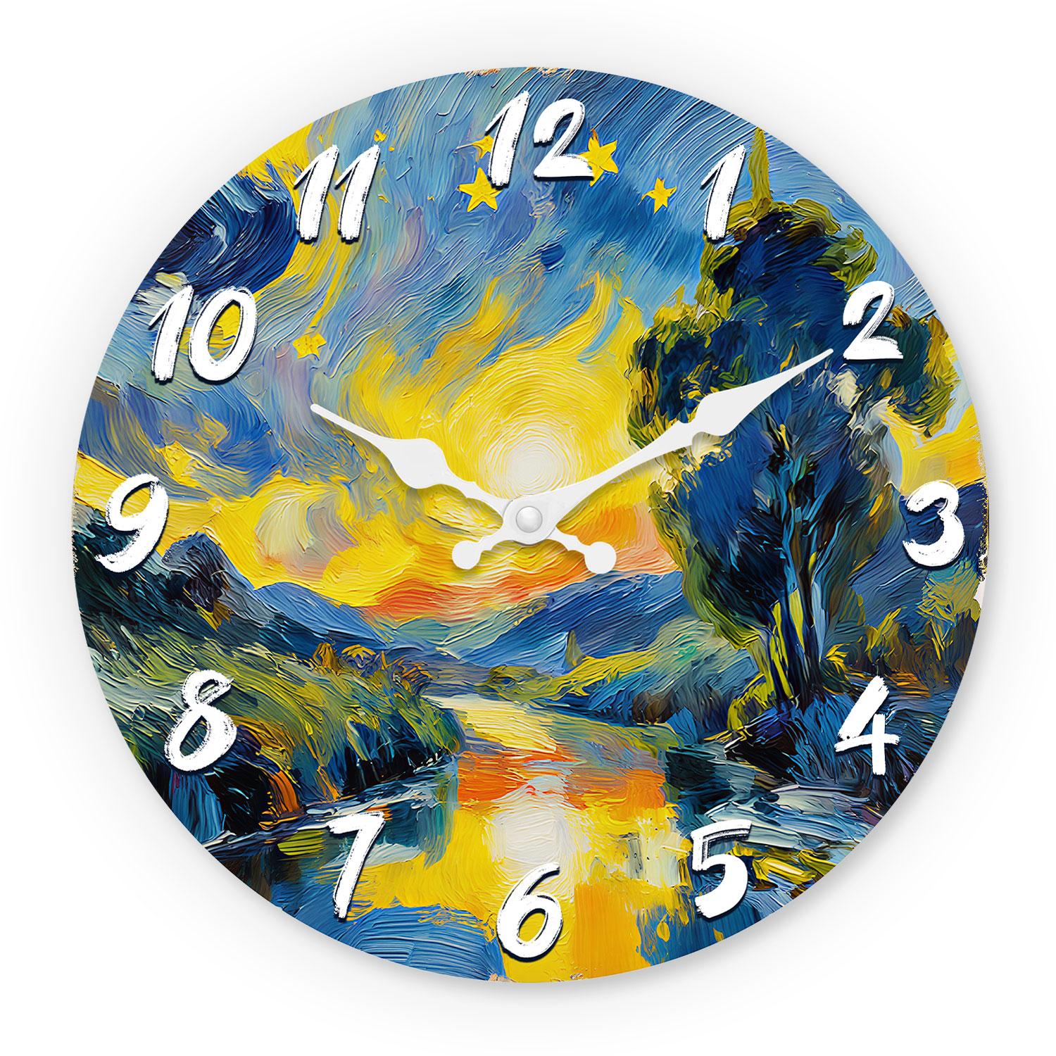 High-Quality Starry High-Quality Night High-Quality Oil High-Quality Painting High-Quality Style High-Quality Wooden High-Quality Wall High-Quality (as the picture,10Inch)