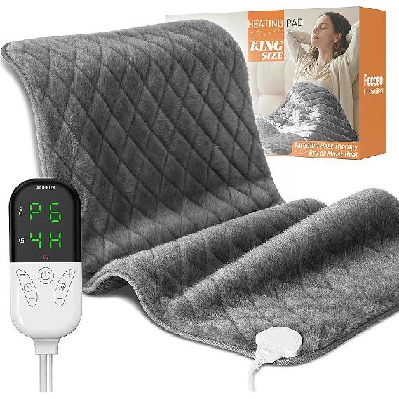 Heating Pad for Back Pain & Period Cramps - XL 35"x20" Electric Heating Pads for Neck, Shoulder and Full Body Relief, Moist and Dry Heat, Soft