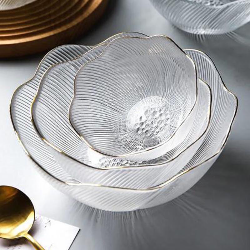 Набор стеклянных мисок abay с золотой росписью