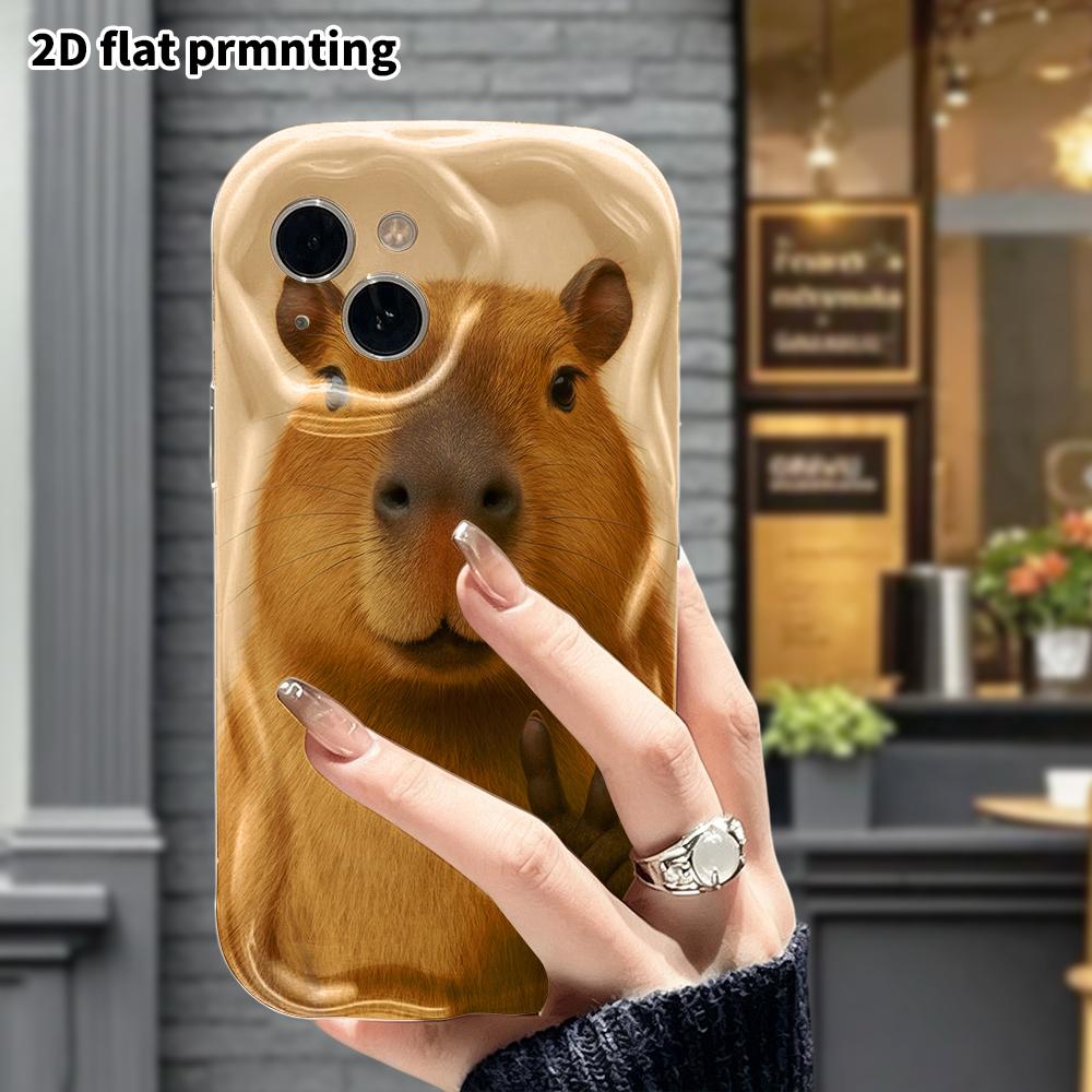 Phone Case: 2D, Fits iPhone 12 Pro To 18, Phone Decoration, Realistic Capybara Art, Perfect Christmas and Halloween Gift