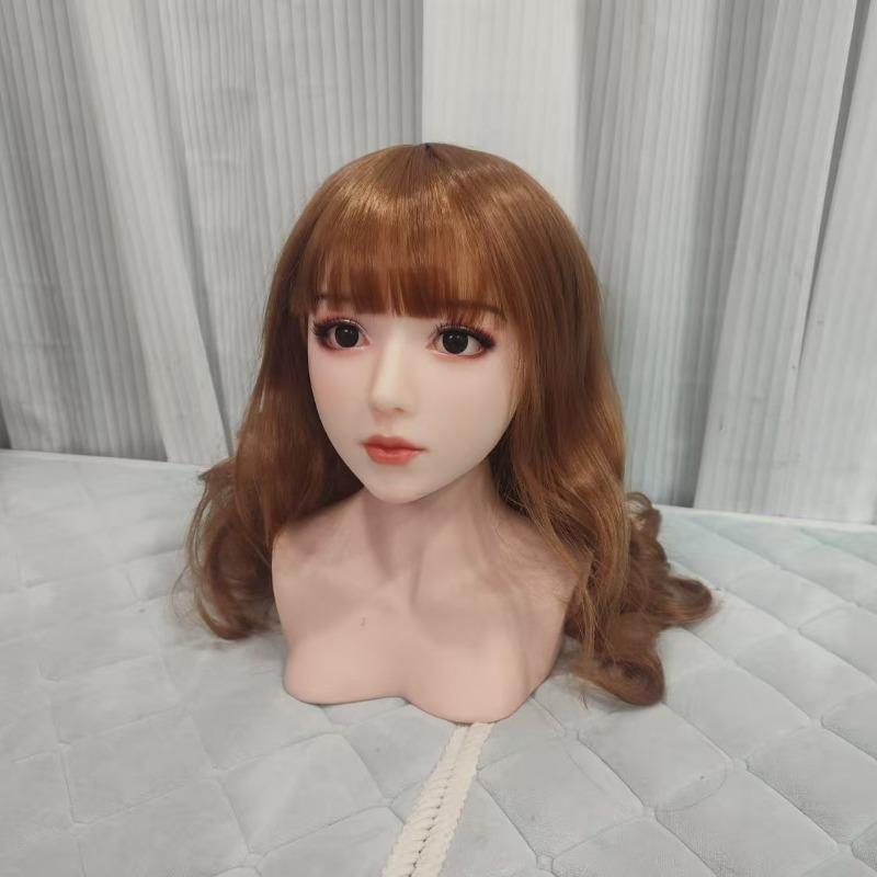 W028 Solid Dolls TPE-hode kan brukes til oralsex Flere hodeformer er tilgjengelige for permanente utsøkte hodeformer