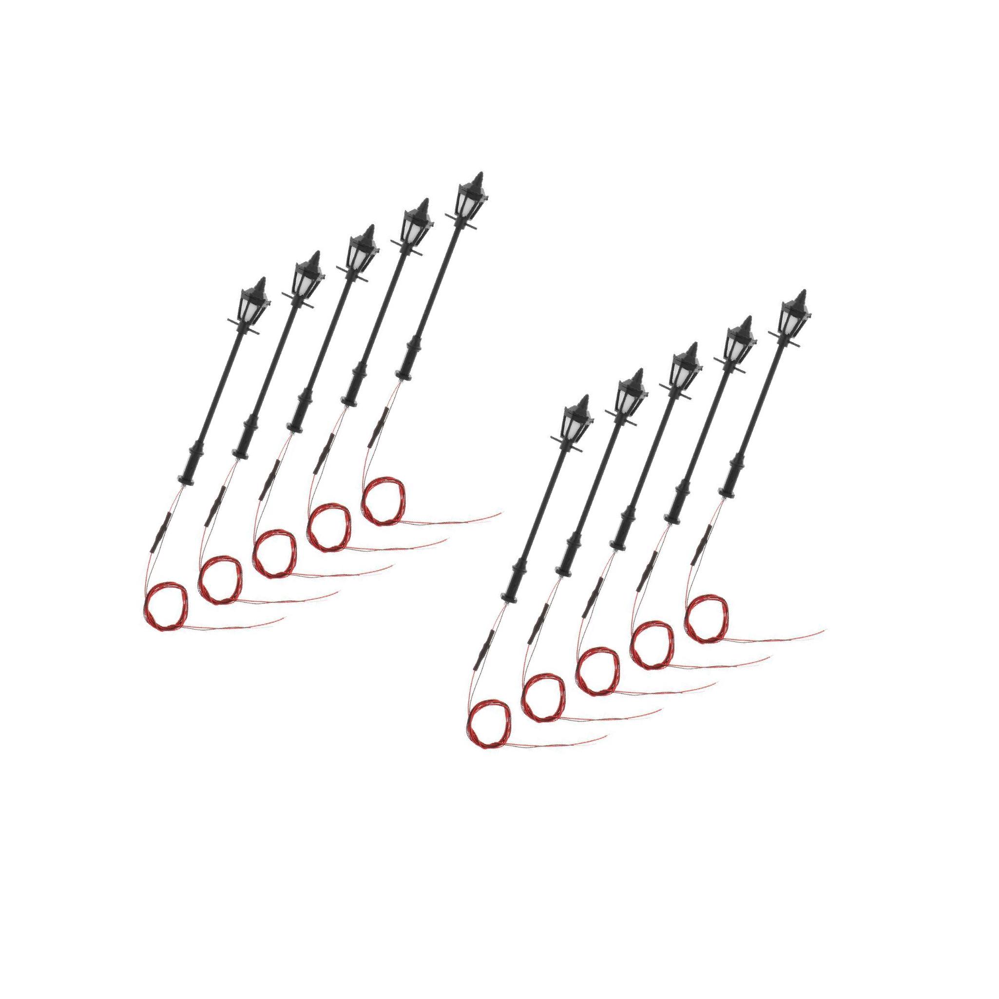 

10 шт. светодиодных уличных фонарей для железной дороги, калибр 1100 HO, яркие и энергоэффективные