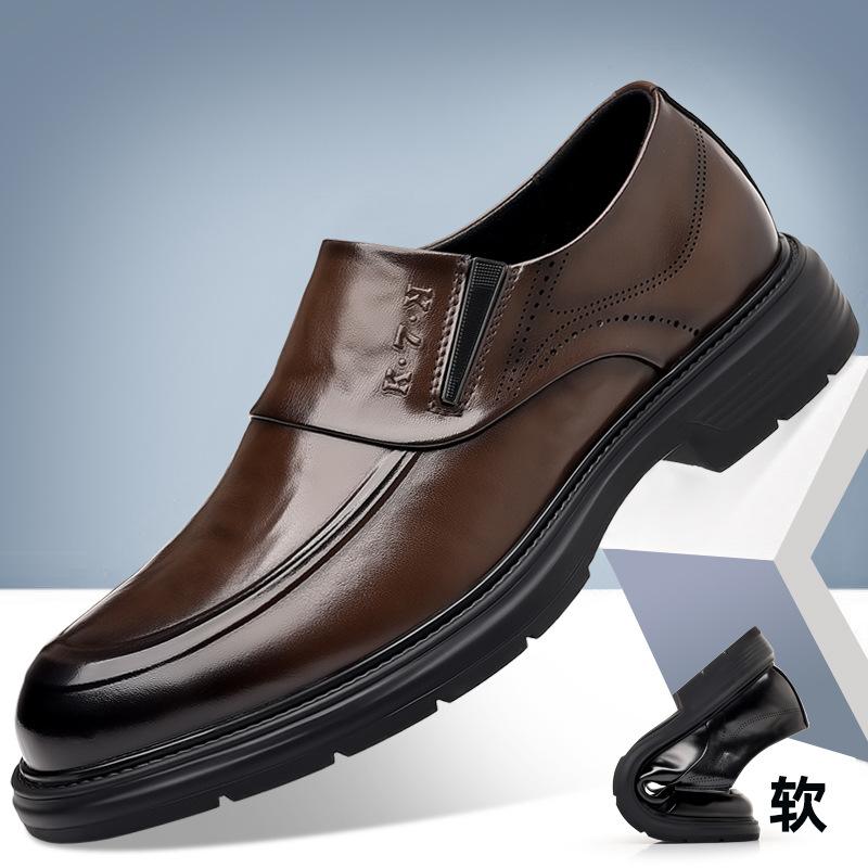 

Мужская кожаная обувь на одной педали, первый слой коровьей кожи, остроносая, мужская деловая, высококачественная, для работы, черная, свадебная обувь, кожаная, трендовая 44