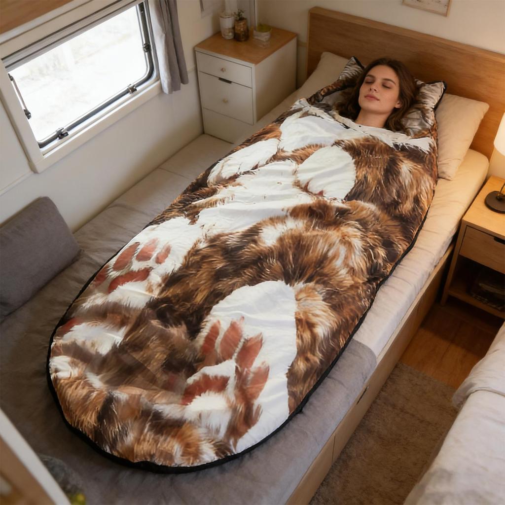 Katzenförmiger Schlafsack Warme Waschbare Decke Schlafsack für Erwachsene Zum Entspannen zu Hause Bodenbett für Innenräume Reise Entspannung Übernachtungen