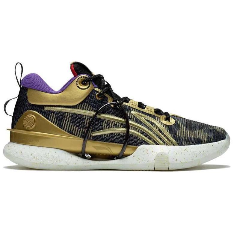 Li Ning Speed 8 Slip Resistant, Abrasion Resistant, Lightweight Low top Basketball Shoes Men's Black Gold ABAS015-5