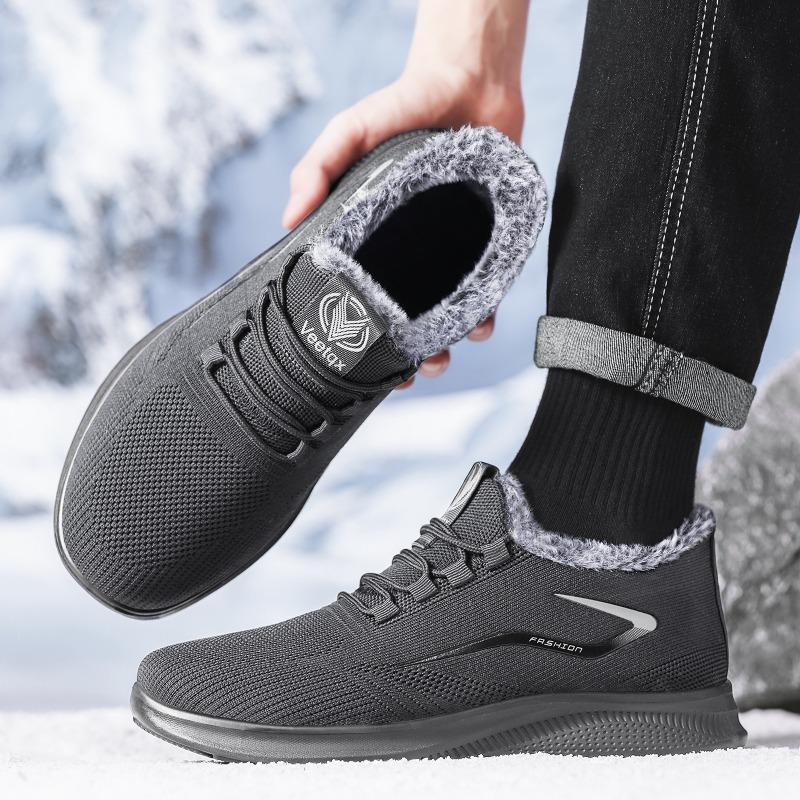 Men Autumn Knit Mesh Slip On Shoes, Breathable Soft Sole Casual Lazy Sneakers