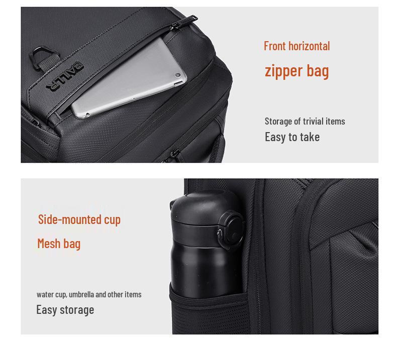 Men's Fashion Multi-pocket Laptop Backpack - Large Capacity, Commuter-friendly