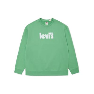 Levis SS23 Худі з круглим вирізом, принт з логотипом-літерами, чоловіче худі, зелене, 38712-0051
