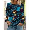 Halloween Women's Long Sleeved T-shirt Pumpkin Head 3D Printed  Long Sleeve T-Shirt Autumn New Casual Tops For Women Clothing