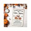 Vintage Halloween Metal Tin Sign Pumpkin Coffee Station Kitchen Decor