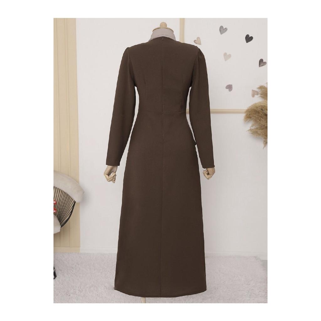 Asymmetrical Crepe Dress With Aller Front And Skirt