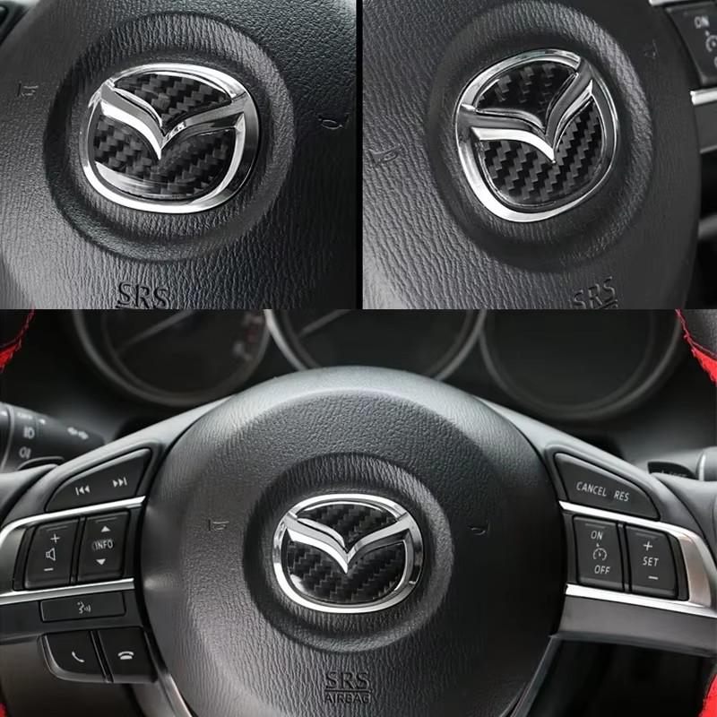 Kohlefaser Auto Lenkrad Dekorationsaufkleber Zubehör für Mazda 2 3 6 5 Atenza CX3 CX5 MX5 CX7 Axela CX30 CX90 CX60 CX5 sxnkg22