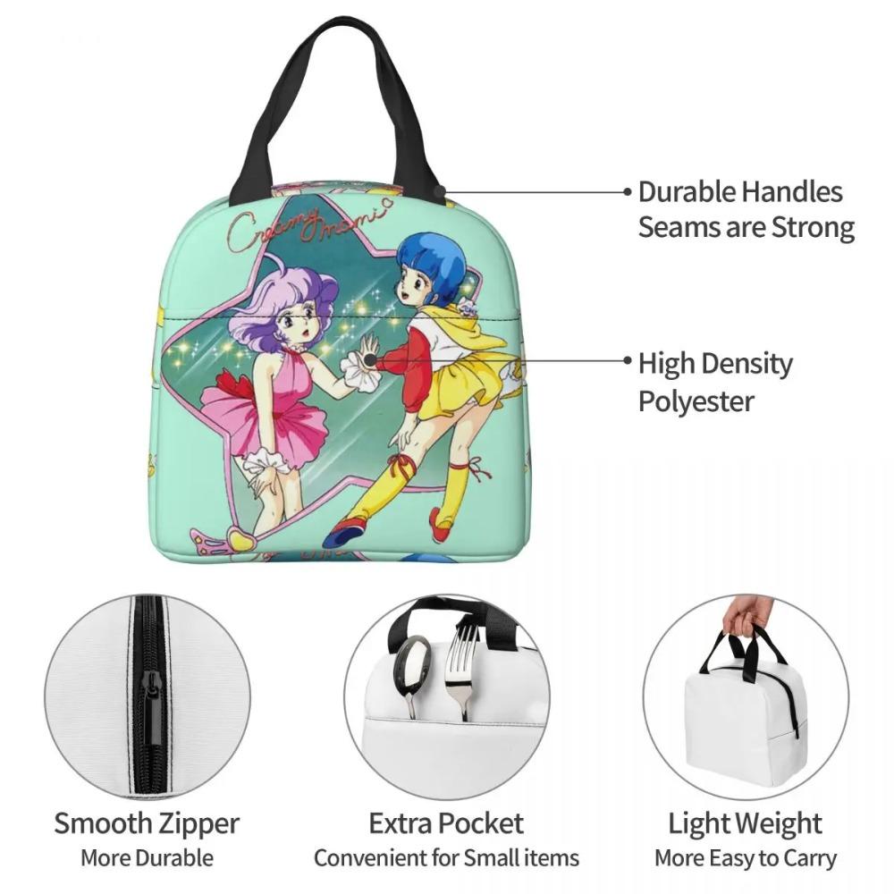 Creamy Mami 80s Magic Girl Anime Insulated Lunch Bag for Kids School Cooler Thermal Food Box Tote Portable Lunch Boxes Container