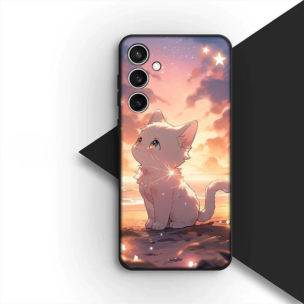 Phone Cover for Huawei P30 P20 Mate 20 Lite Pro Y7 Y6P Y7A 2019 Nova 5T 3I Funda Casing Soft Case Cartoon Cat Meow Kitten