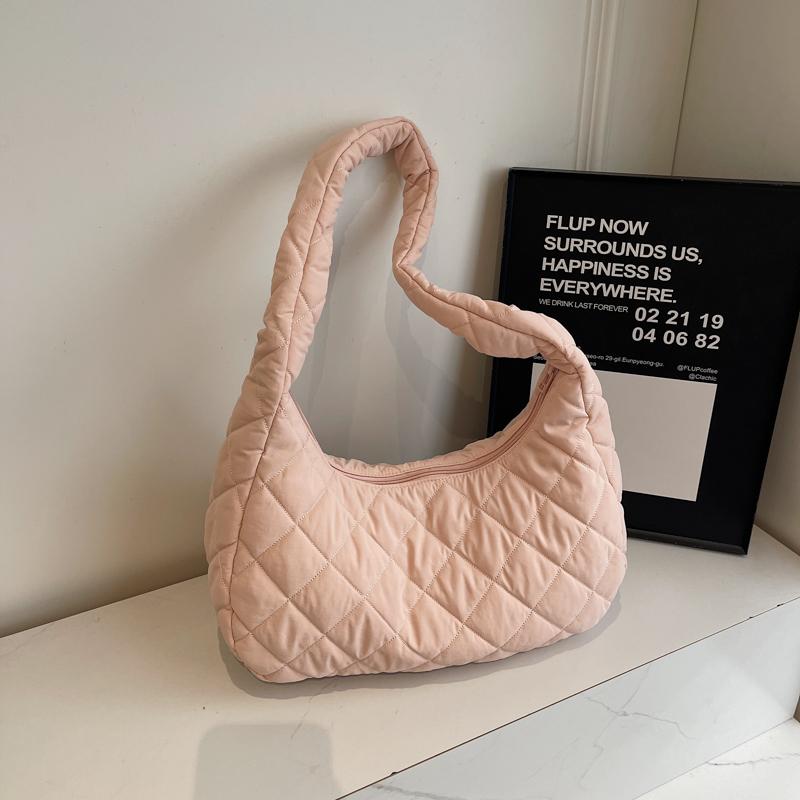 Diamond Embroidery Tote Bag Shoulder Bag Women Solid Color Large Capacity Crossbody Bag