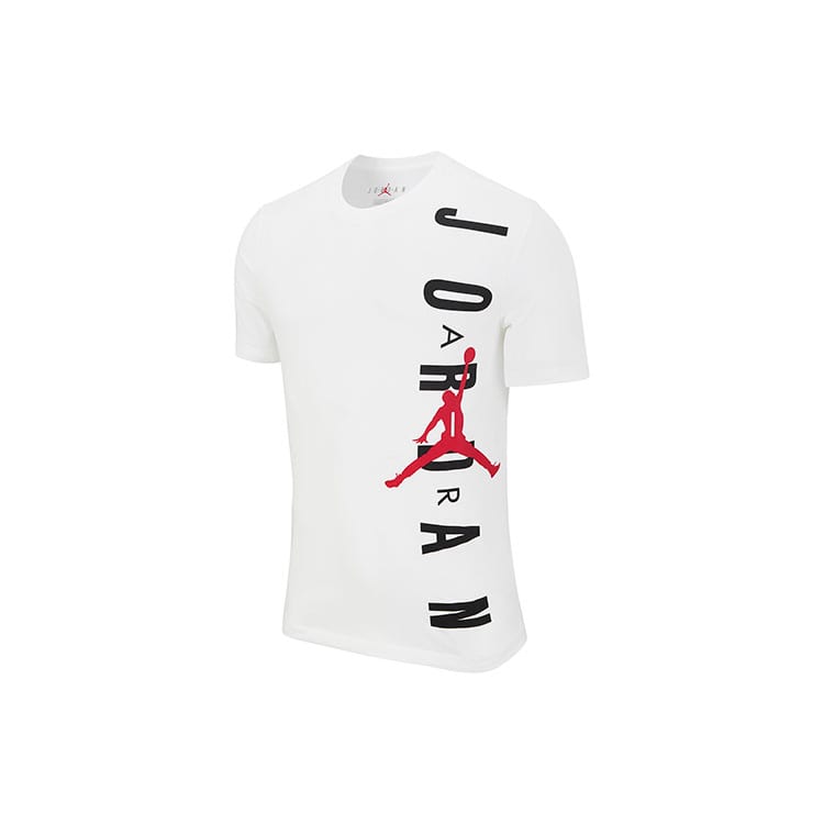 Jordan T Shirts Men's White Crew Neck Moderate Straight Fit DA9785-100