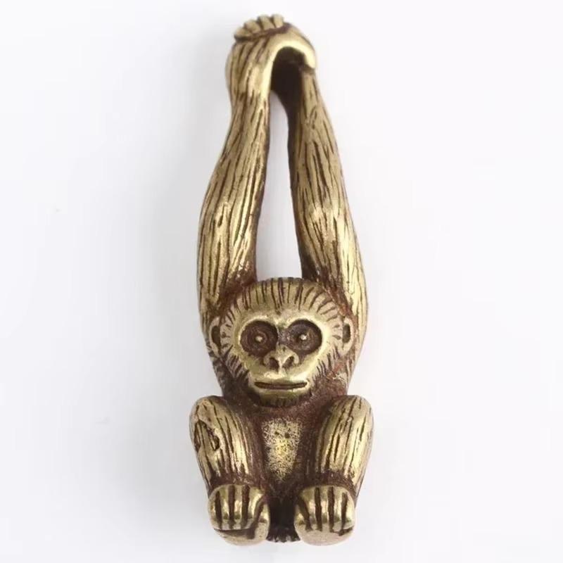 Brass Monkey Figurine Animal Statue Ornament Home Office Desk Decor Brass Monkey Figurine Animal Statue Ornament Miniatures